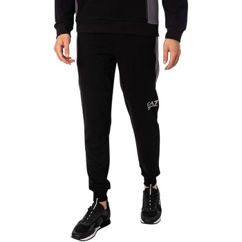 Kleidung Herren Jogginghosen Emporio Armani EA7 Jogginghose mit Logostreifen Schwarz