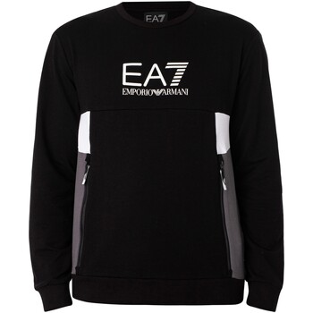Kleidung Herren Sweatshirts Emporio Armani EA7 Sweatshirt mit Logo-Grafik Schwarz