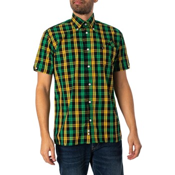 Kleidung Herren Kurzärmelige Hemden Trojan Kurzärmliges Hemd mit Fensterscheiben-Karomuster Grün