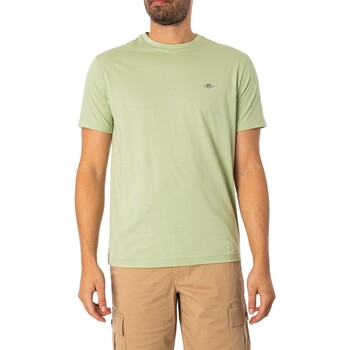 Gant Normales Schild-T-Shirt Grün