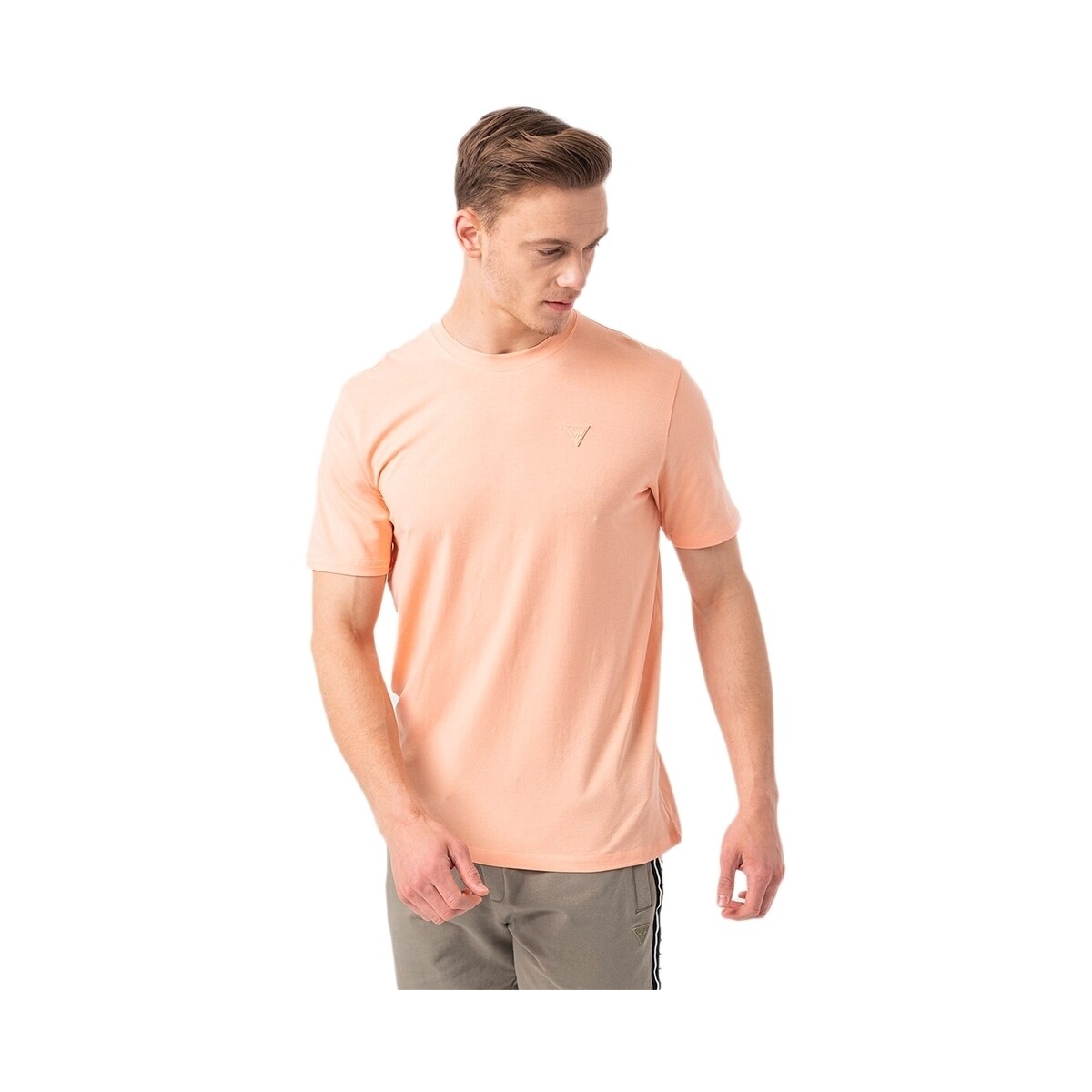 Kleidung Herren T-Shirts Guess patch Rosa