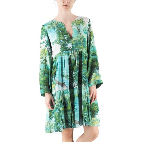 Kleidung Damen Maxikleider Replay Mehrfarbig gemustertes Kleid Multicolor