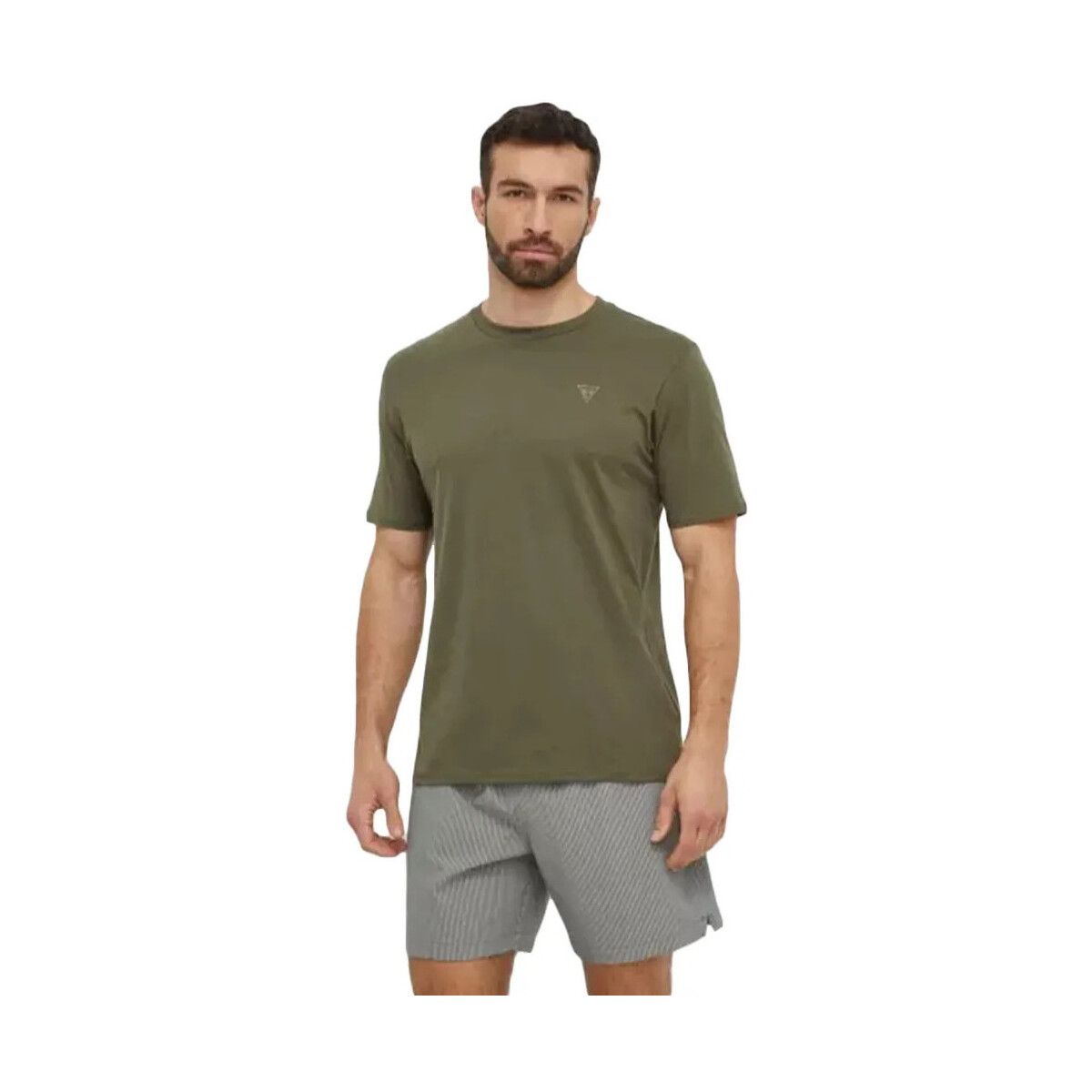 Kleidung Herren T-Shirts Guess Triangle G Kaki