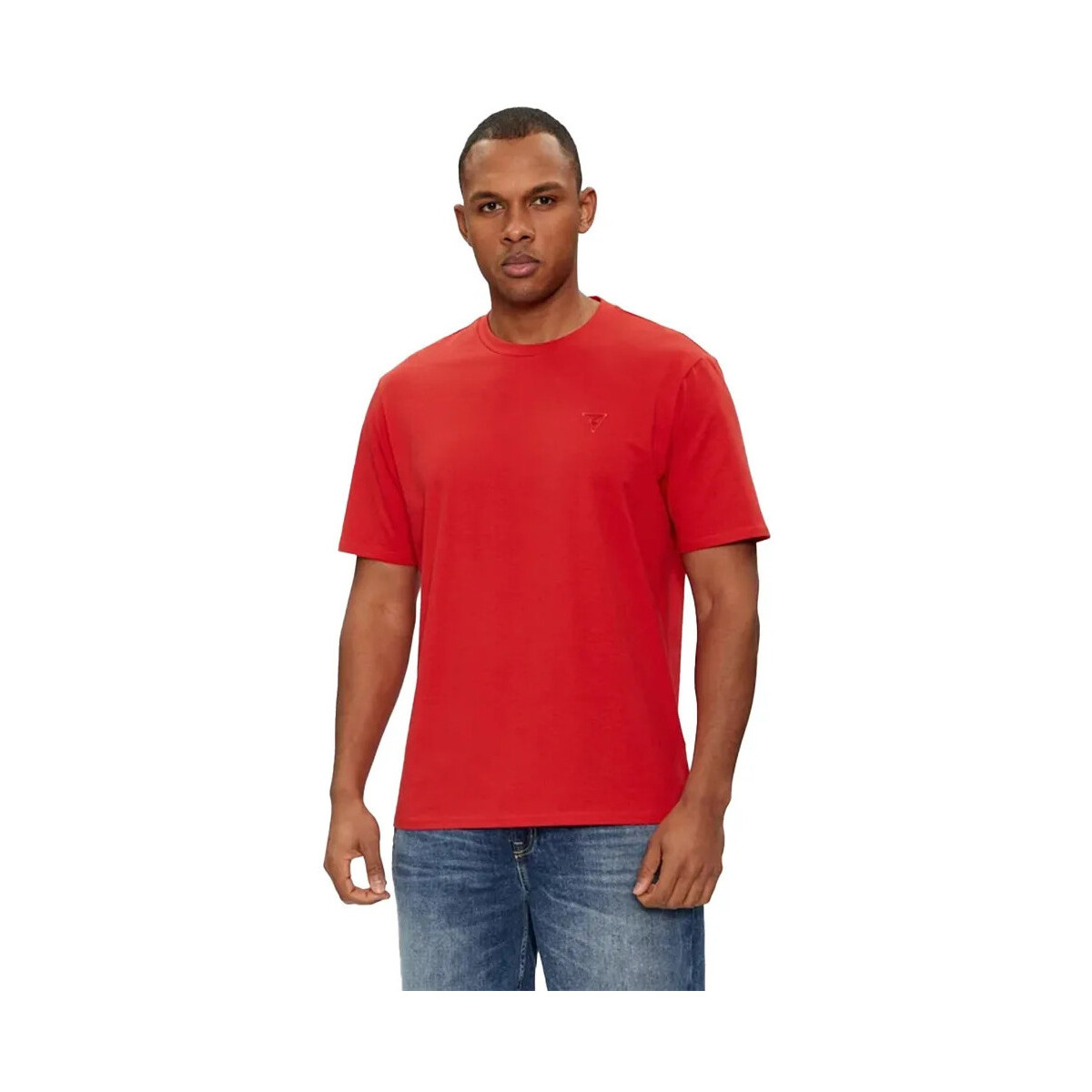 Kleidung Herren T-Shirts Guess Triangle G Rot
