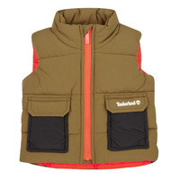 Kleidung Jungen Daunenjacken Timberland DOUDOUNE SANS MANCHES T60341 Kaki / Schwarz / Orange
