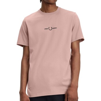 Fred Perry Fp Embroidered T-Shirt Rosa