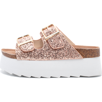 Schuhe Damen Sandalen / Sandaletten Colors of California Platform Sandal In Glitter Rosa