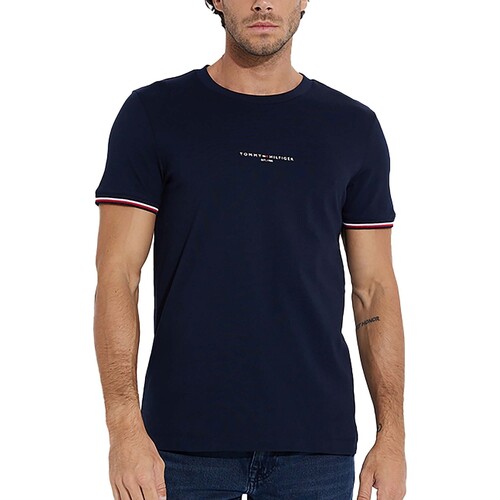 Kleidung Herren T-Shirts Tommy Hilfiger Tommy Logo Tipped Te Blau