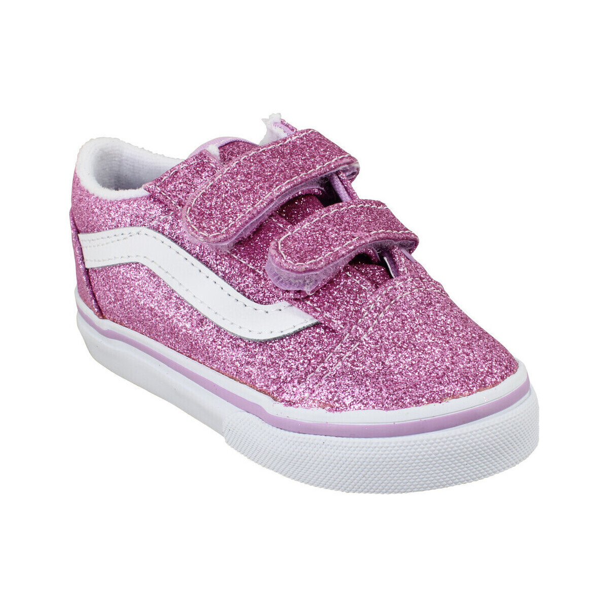 Schuhe Kinder Sneaker Vans Old Skool V Glitter Enfant Lilac Rosa