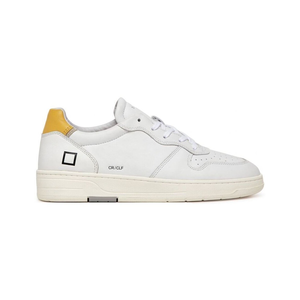 Schuhe Herren Sneaker Date M997-CR-CA-HY - COURT CALF-WHITE YELLOW Weiss