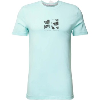 Kleidung Herren T-Shirts Ck Jeans Small Box Logo Tee Blau