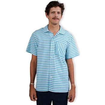 Kleidung Herren Langärmelige Hemden Brava Fabrics Stripes Shirt - Blue Weiss