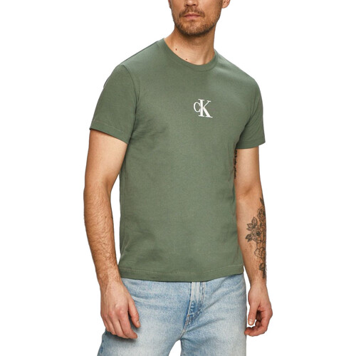 Kleidung Herren T-Shirts Calvin Klein Jeans KM0KM00971 Grün