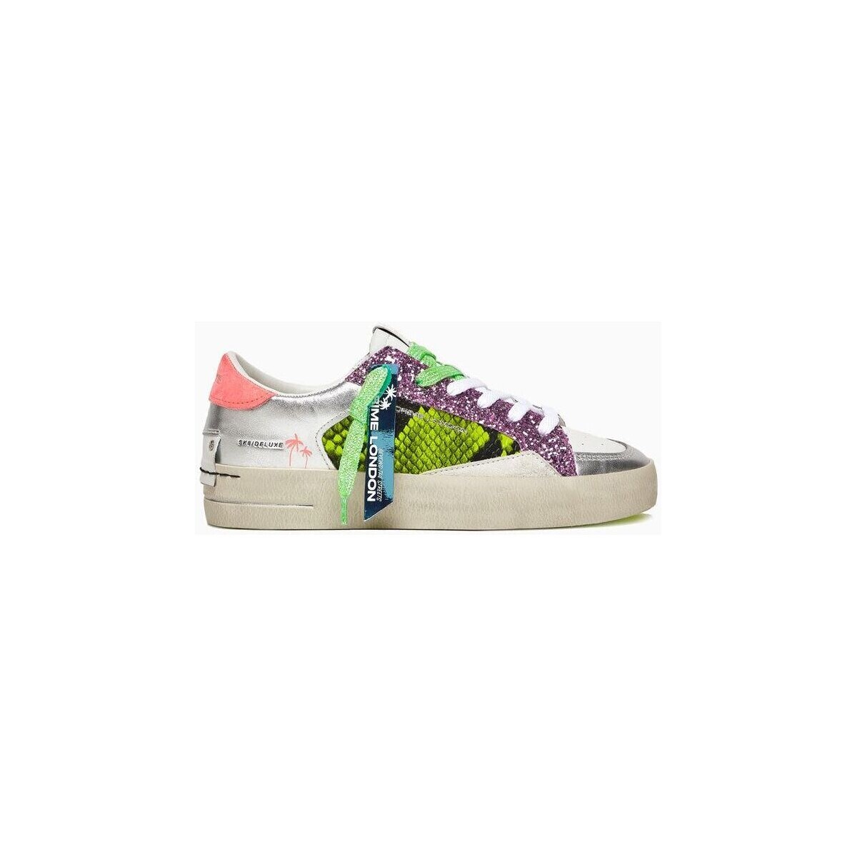 Schuhe Damen Sneaker Crime London SK8 DELUXE 27109-PP6 WHITE/GREEN/VIOLET Weiss