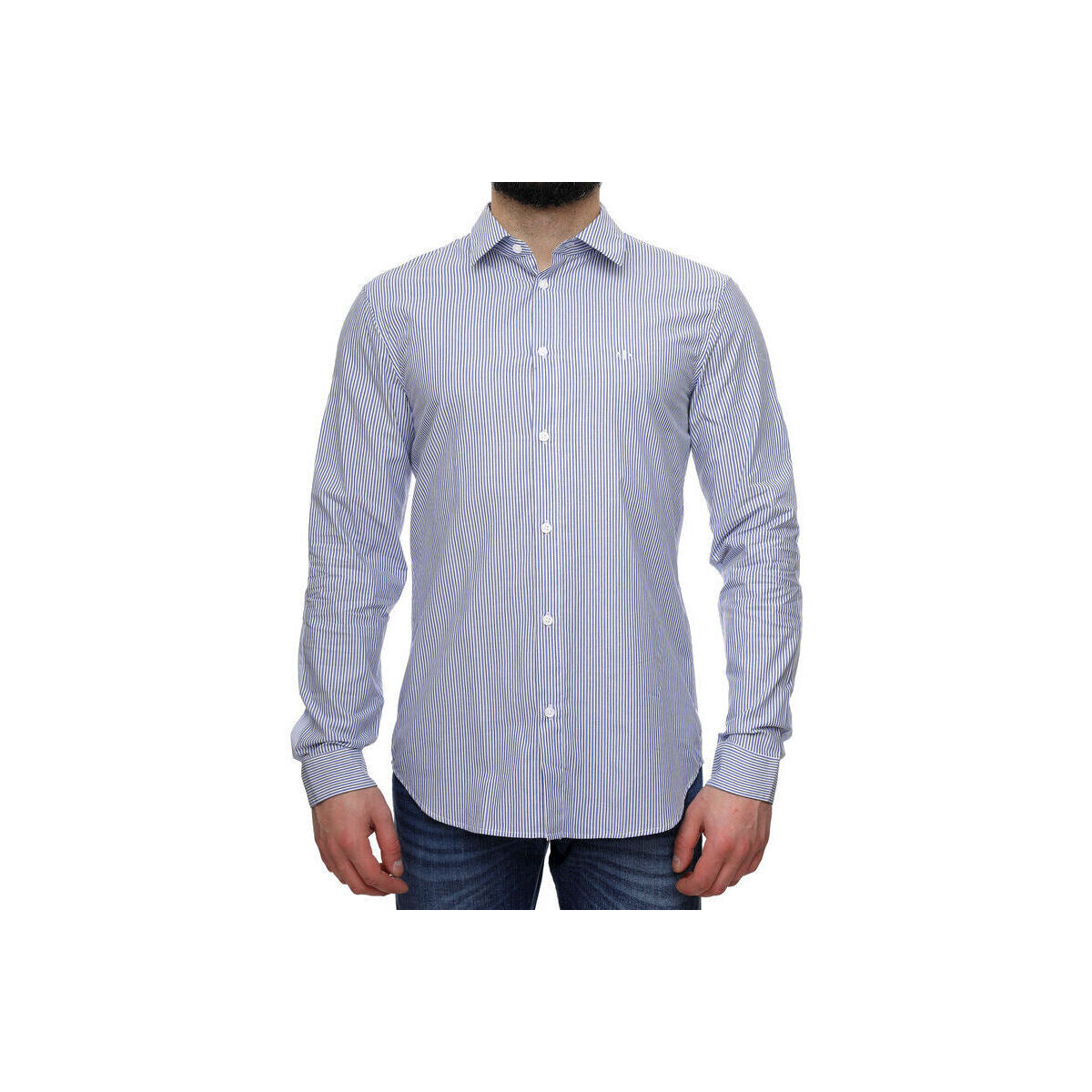 Kleidung Herren Langärmelige Hemden EAX 3DZC16ZN4SZ Blau