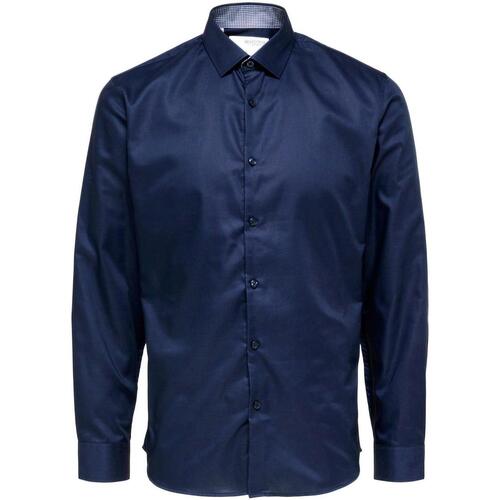 Kleidung Herren Langärmelige Hemden Selected SLHSLIMNEW-MARK SHIRT LS B NOOS 16058640 Blau