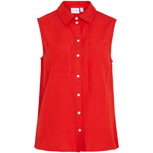 Kleidung Damen Hemden Vila VIPRISILLA S/L SHIRT 14076611 Rot