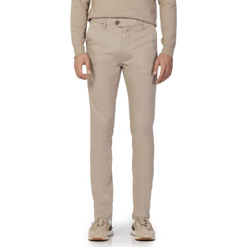 Kleidung Herren Hosen Borghese Firenze - Pantalone Elegante Twill - Fit Slim Beige