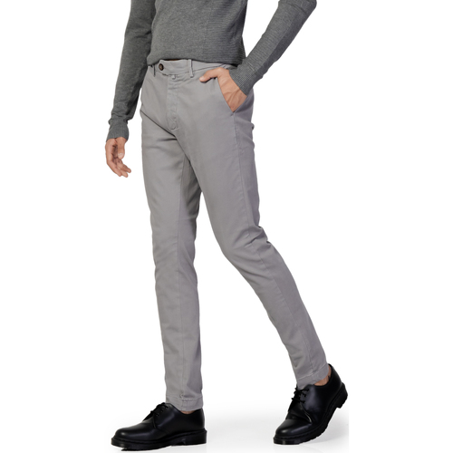 Kleidung Herren Hosen Borghese Firenze - Pantalone Elegante Twill - Fit Slim Grau