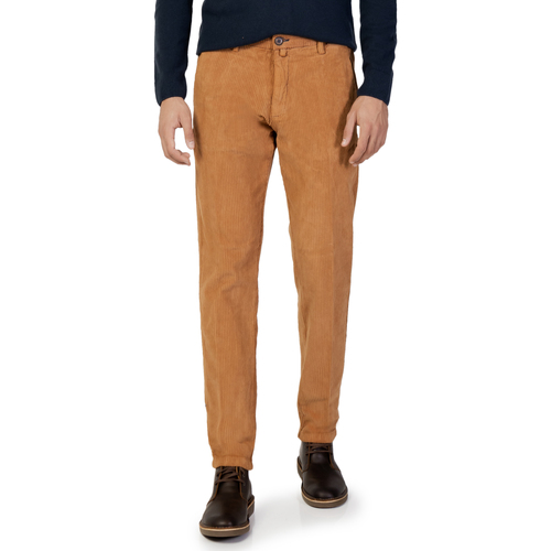 Kleidung Herren Hosen Borghese Milano - Pantalone Elegante Velluto - Schlanke Passform Orange
