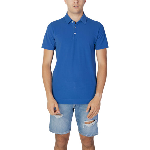 Kleidung Herren Polohemden Suns BALDO SPONGE TECK TINTA UNITA PLS01049U Blau