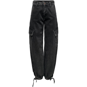 Kleidung Damen Boyfriend Jeans Only ONLPERNILLE HW CARGO JOGGER DNM CRO 15297358 Schwarz