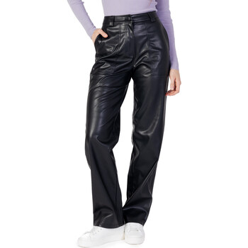 Kleidung Damen Hosen Calvin Klein Jeans J20J221385 - KUNSTLEDER HOCH Schwarz
