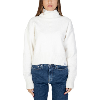Kleidung Damen Pullover Calvin Klein Jeans BOUCLE HIGH NECK SWE J20J221972 Weiss
