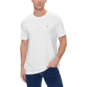 Kleidung Herren Langärmelige Polohemden Calvin Klein Jeans EMBRO BADGE J30J325268 Weiss