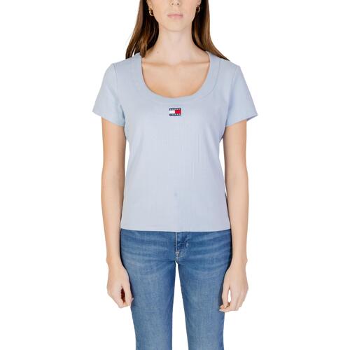 Kleidung Damen T-Shirts Tommy Hilfiger SLIM BADGE RIB DW0DW17396 Blau