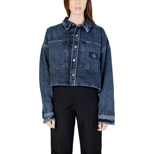Kleidung Damen Jacken Calvin Klein Jeans EXTR OVERSIZE CROP J20J222478 Blau