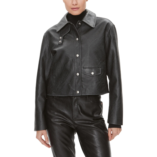 Kleidung Damen Jacken Calvin Klein Jeans SHORT FAUX LEATHER J20J222553 Schwarz