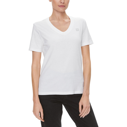 Kleidung Damen T-Shirts Calvin Klein Jeans EMBRO BADGE V-NEC J20J222560 Weiss