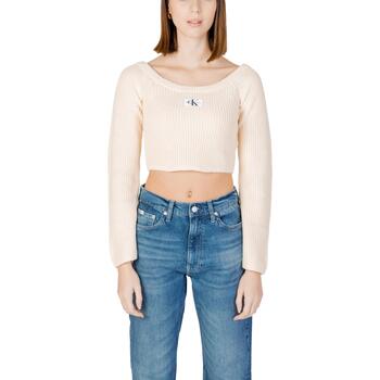 Kleidung Damen Pullover Calvin Klein Jeans WOVEN LABEL OFF J20J222628 Gelb