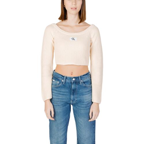 Kleidung Damen Pullover Calvin Klein Jeans WOVEN LABEL OFF J20J222628 Gelb