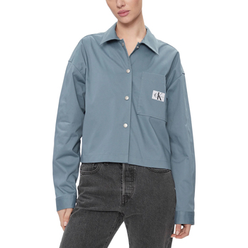 Kleidung Damen Hemden Calvin Klein Jeans RELAXED OVERSHIRT J20J223241 Blau