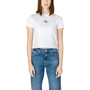 Kleidung Damen T-Shirts Calvin Klein Jeans MONOLOGO BABY J20J223113 Weiss