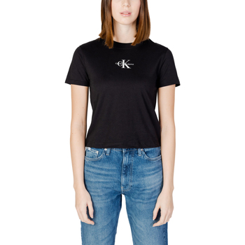 Kleidung Damen T-Shirts Calvin Klein Jeans MONOLOGO BABY J20J223113 Schwarz