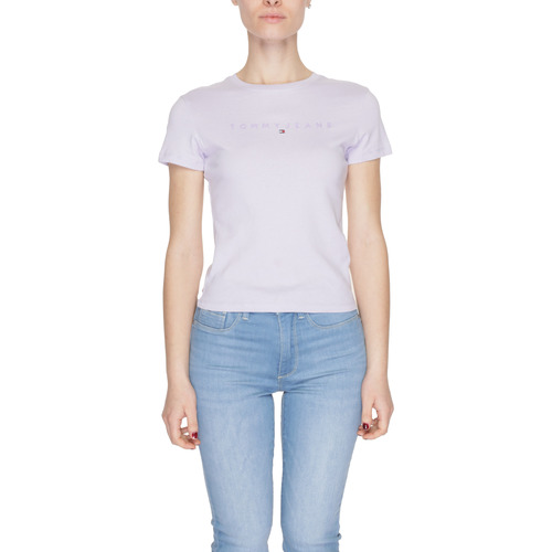 Kleidung Damen T-Shirts Tommy Hilfiger SLIM TONAL LINEA DW0DW17827 Violett