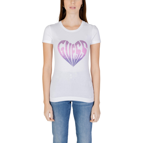 Kleidung Damen T-Shirts Guess SS CN HEART W4RI53 J1314 Weiss