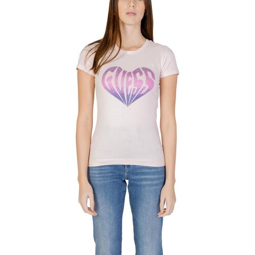 Kleidung Damen T-Shirts Guess SS CN HEART W4RI53 J1314 Rosa
