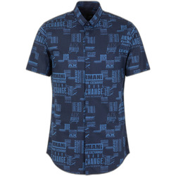 Kleidung Herren Kurzärmelige Hemden EAX 3DZC04 ZNEAZ Blau