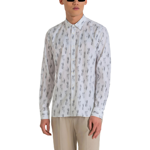 Kleidung Herren Langärmelige Hemden Antony Morato BARCELONA MMSL00614-FA430593 Weiss