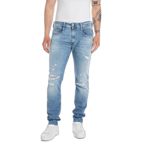 Kleidung Herren Slim Fit Jeans Replay ANBASS M914Y .000.573 70G Blau