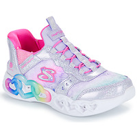 Schuhe Mädchen Sneaker Low Skechers INFINITE HEART LIGHTS Silbern / Rosa