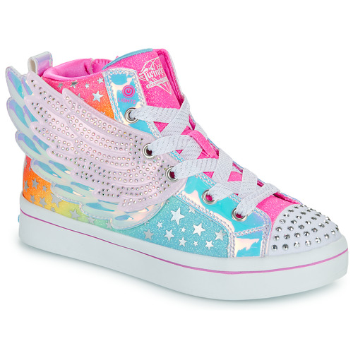 Schuhe Mädchen Sneaker Low Skechers TWI-LITES 2.0 Rosa / Blau / Silbern