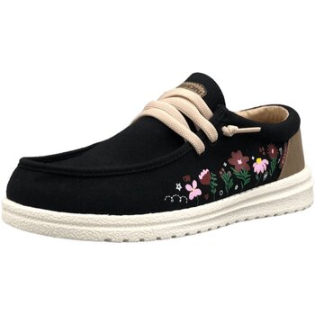 Schuhe Damen Slipper Step By Step Slipper EMMA-PRINT-FLOWERS BLACK Schwarz