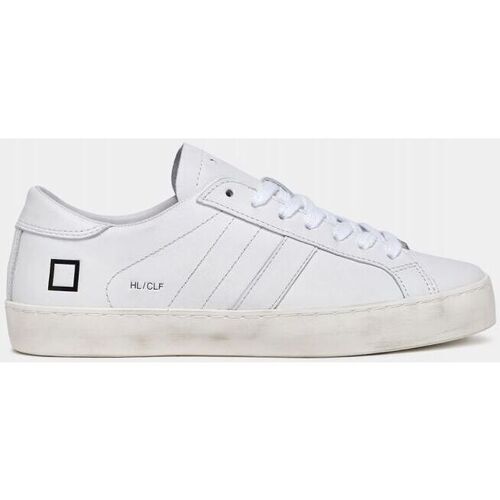 Schuhe Damen Sneaker Date W997-HL-CA-WH HILLO LOW CALF-WHITE Weiss