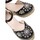 Schuhe Damen Leinen-Pantoletten mit gefloch Macarena 33001 NEGRO