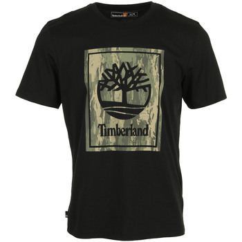 Kleidung Herren T-Shirts Timberland Camo Short Sleeve Tee Schwarz